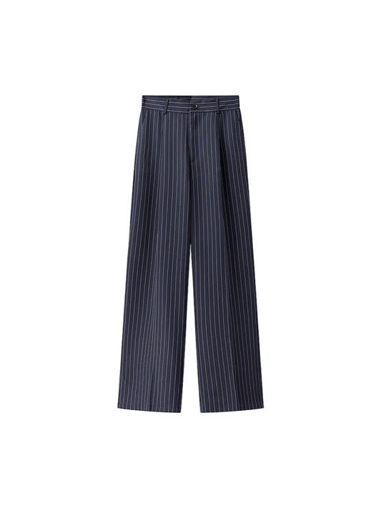 Women's wide-leg high-waisted trousers with elegant stripes NOVAE