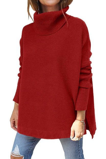 Women's Oversized Textured Turtleneck Sweater NOVAE