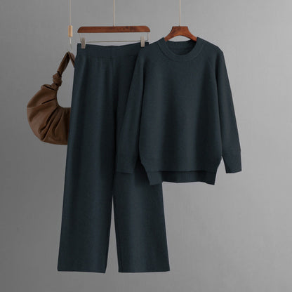 Women's casual knit lounge set with loose top and comfortable trousers NOVAE