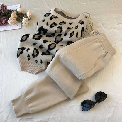 Women's stylish leisure knitwear set with high collar NOVAE