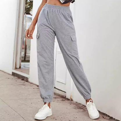 Women's cargo trousers with elasticated waistband and practical pockets NOVAE