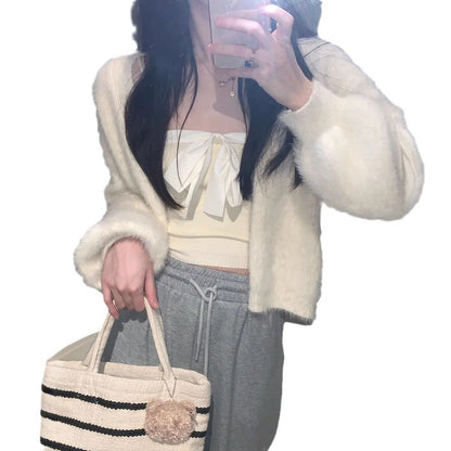 Women's Fluffy Cardigan with Wide Sleeves and Comfortable Cut NOVAE