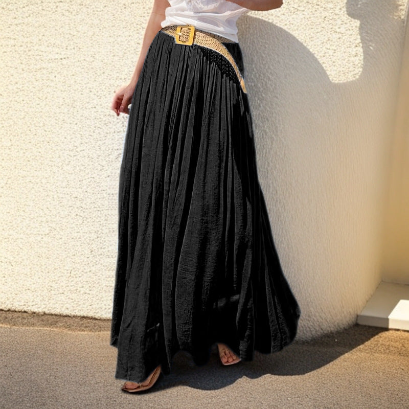 Women's maxi skirt with flowing cut and elastic waistband NOVAE