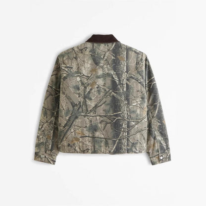 Men's casual jacket in a modern camouflage design with a high-closing collar NOVAE