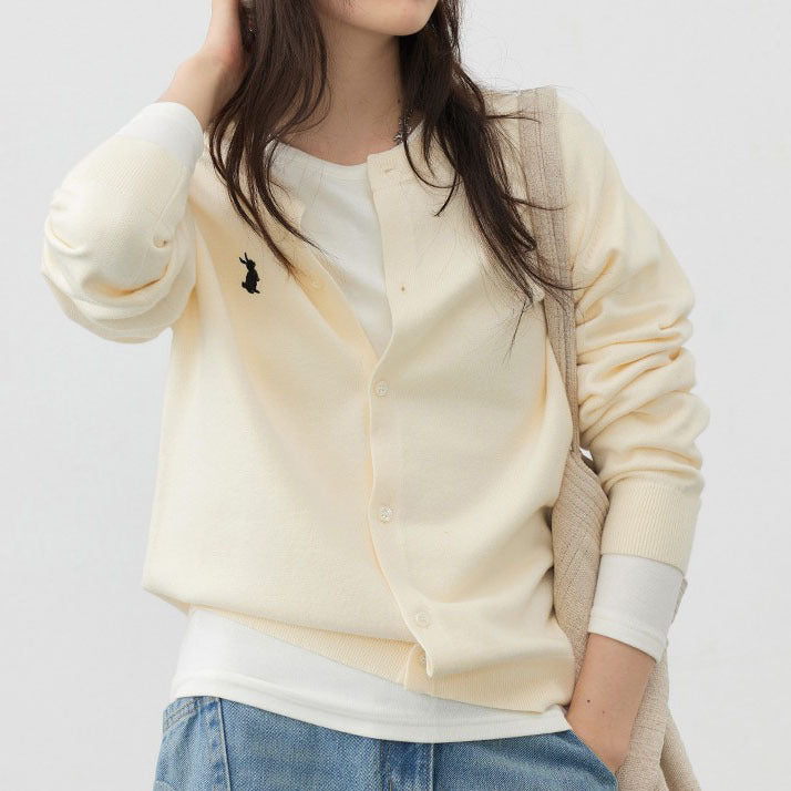 Women's soft cardigan with fine button details and elegant design NOVAE