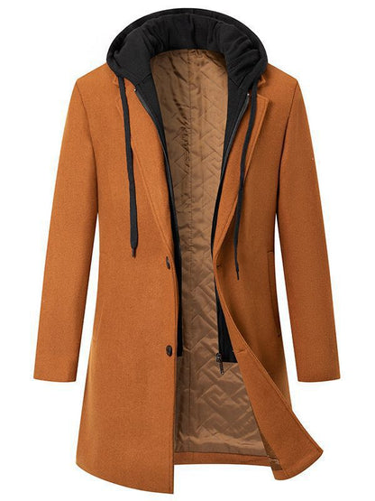 Men's elegant transitional coat with detachable hood NOVAE