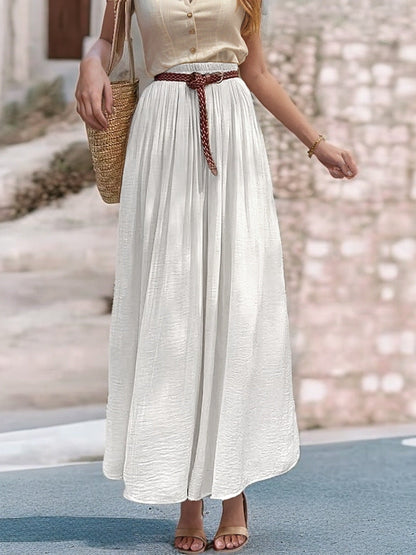 Women's Long Maxi Skirt with Elastic Waistband and Flowing Fabric NOVAE