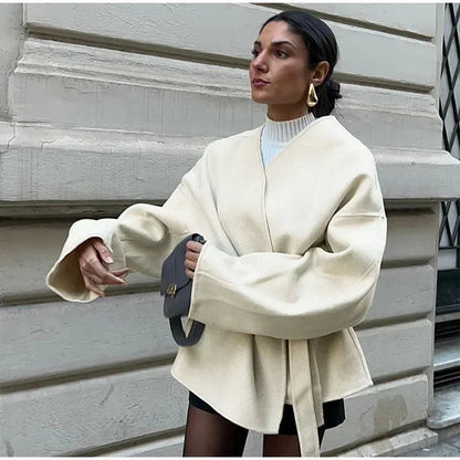 Women's stylish kimono jacket with adjustable belt NOVAE