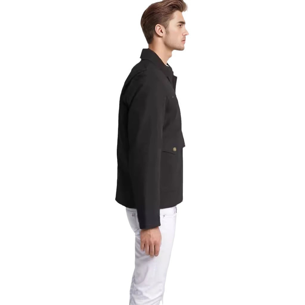 Men's robust cotton jacket with a warm coat-like collar NOVAE