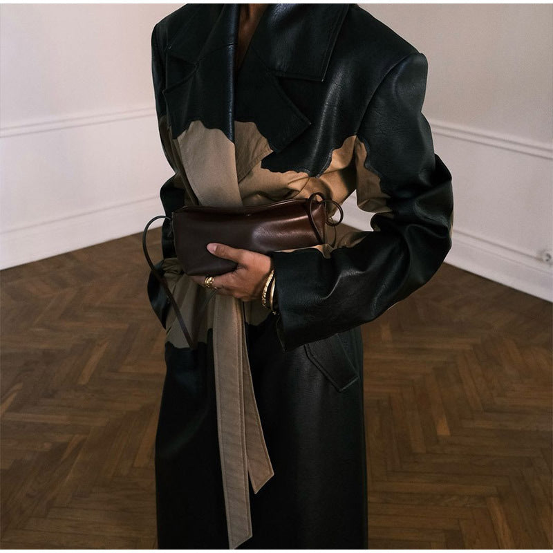 Women's Fashionable Windbreaker Coat with Belt and Pockets NOVAE