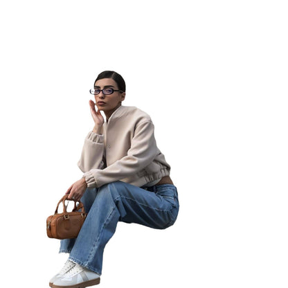 Women's casual bomber jacket with elasticated cuffs and fashionable cut NOVAE