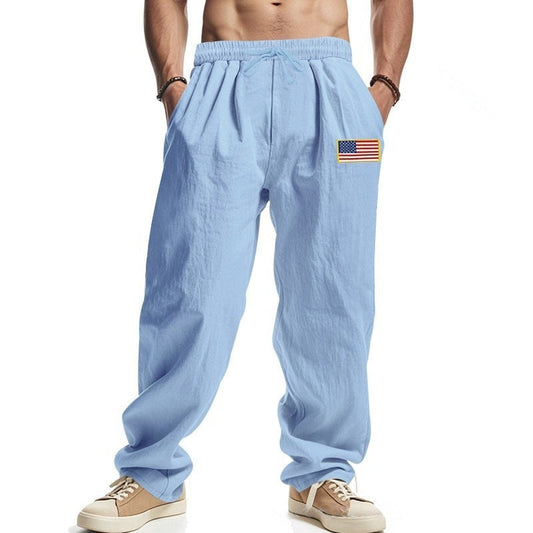 Men's casual leisure trousers with adjustable waistband and American patch NOVAE