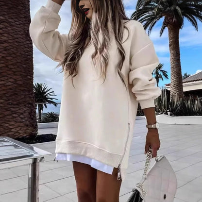 Women's Oversized Hooded Dress with Concealed Zipper NOVAE