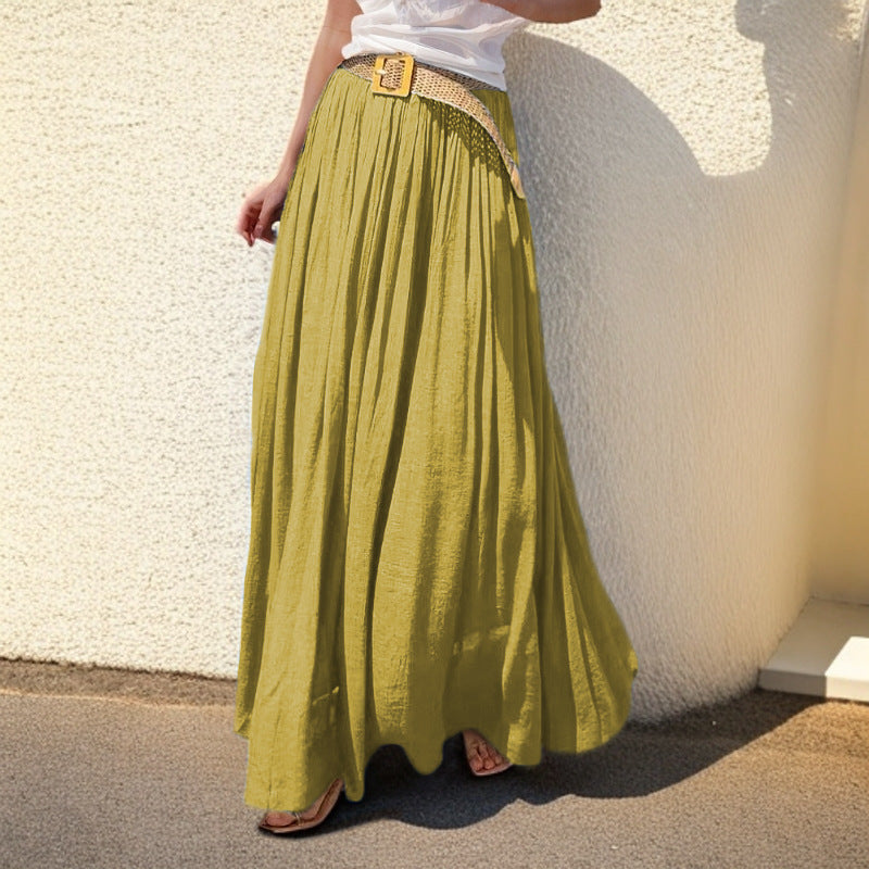 Women's maxi skirt with flowing cut and elastic waistband NOVAE