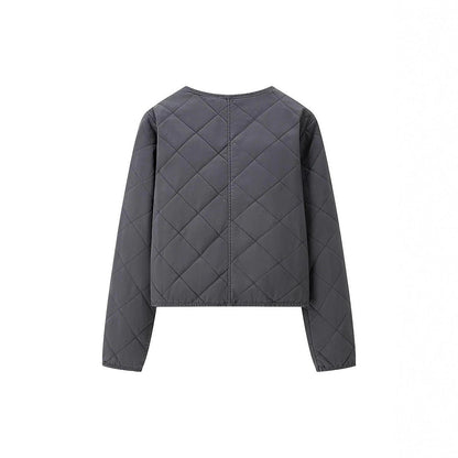 Women's quilted transitional jacket with practical pockets and elegant stand-up collar NOVAE