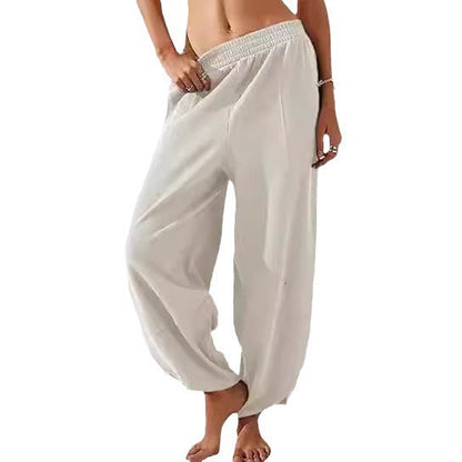Women's wide-leg lounge trousers with elasticated waistband and pockets NOVAE