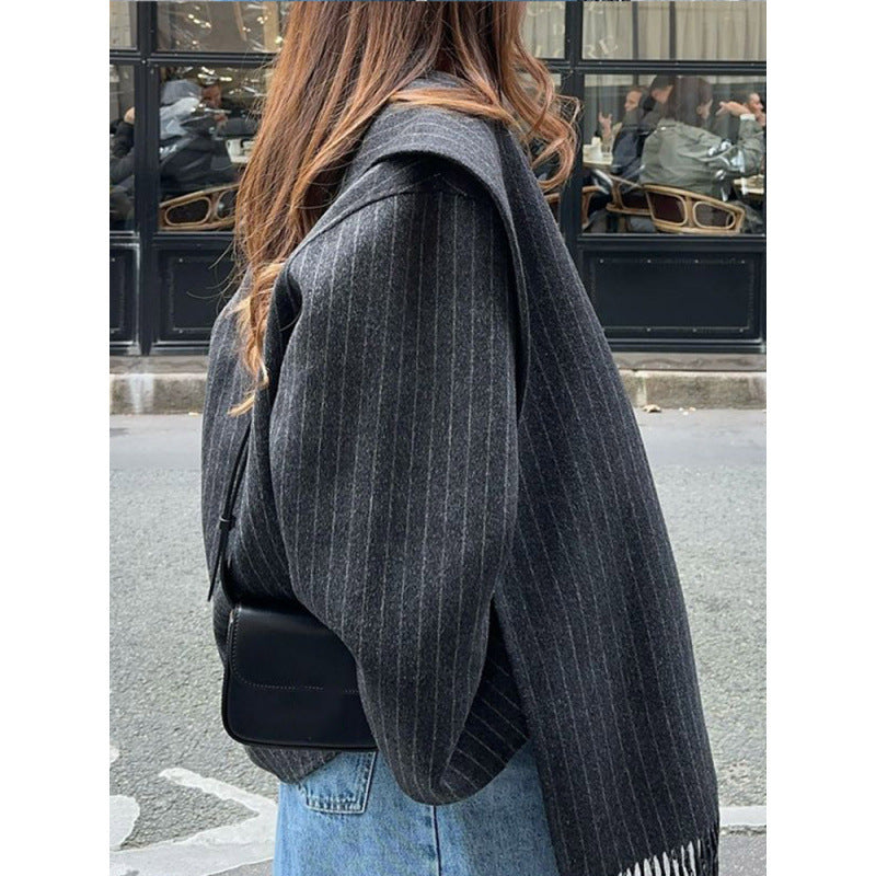 Women's fashionable and casual wool jacket with a chic collar NOVAE