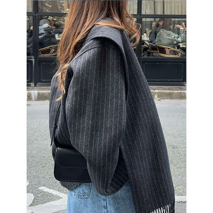 Women's fashionable and casual wool jacket with a chic collar NOVAE