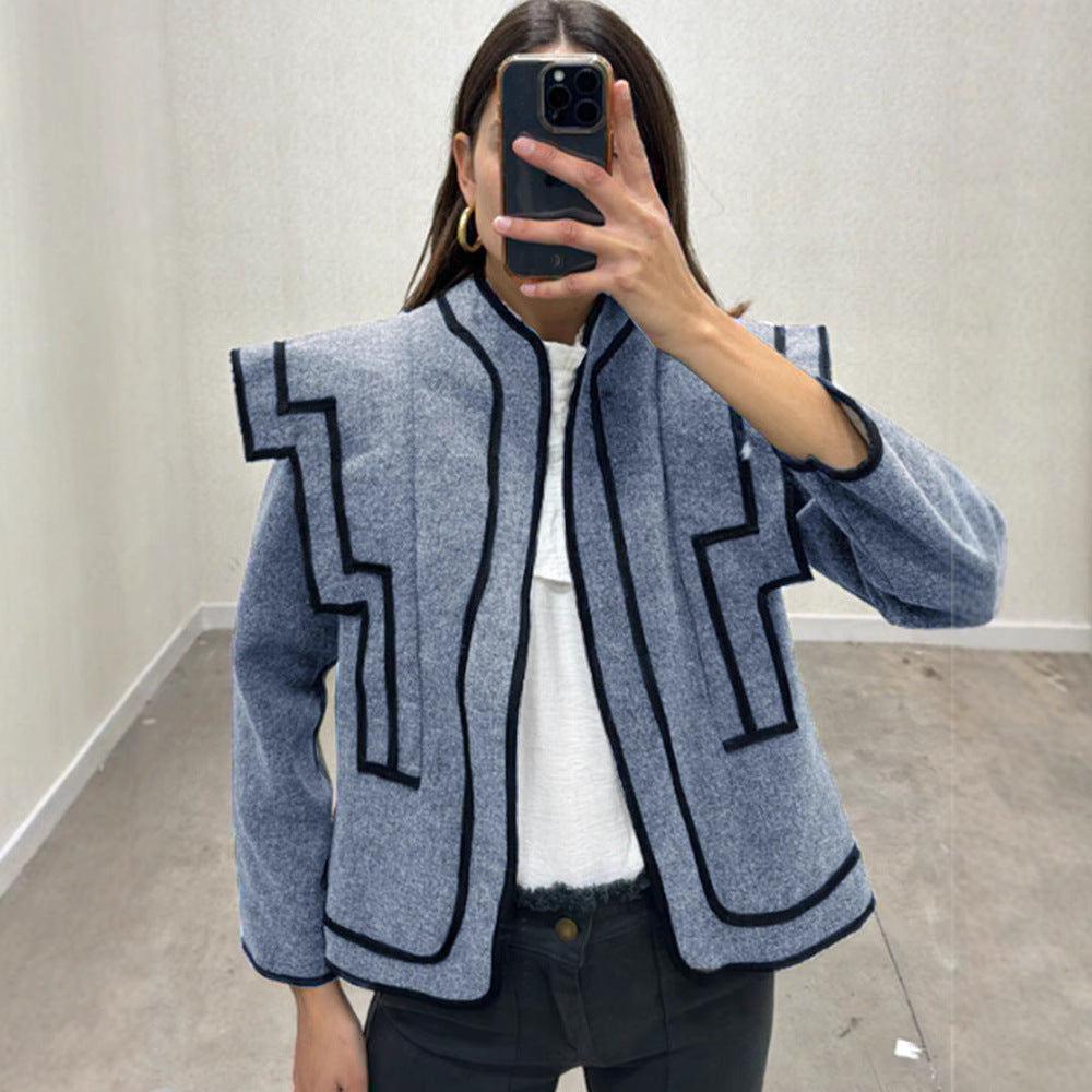 Women's fashionable jacket with geometric cut and special accents NOVAE