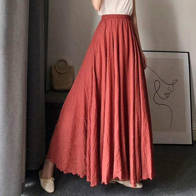 Women's maxi skirt with elastic waistband and soft fabric NOVAE