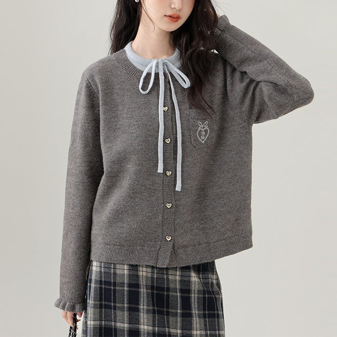 Women's cardigan with decorative buttons and high-quality embroidery NOVAE