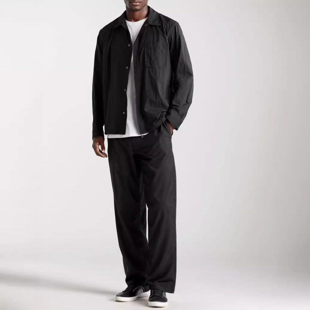 Men's versatile shirt blouse with patch chest pocket and stylish collar NOVAE