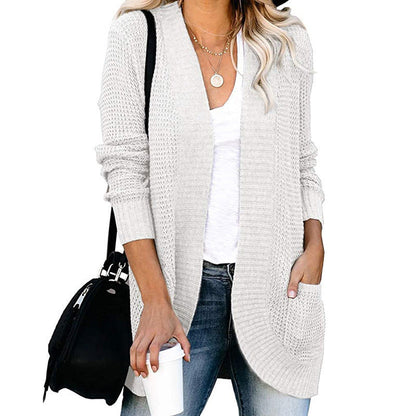 Women's open-front cardigan with practical pockets NOVAE