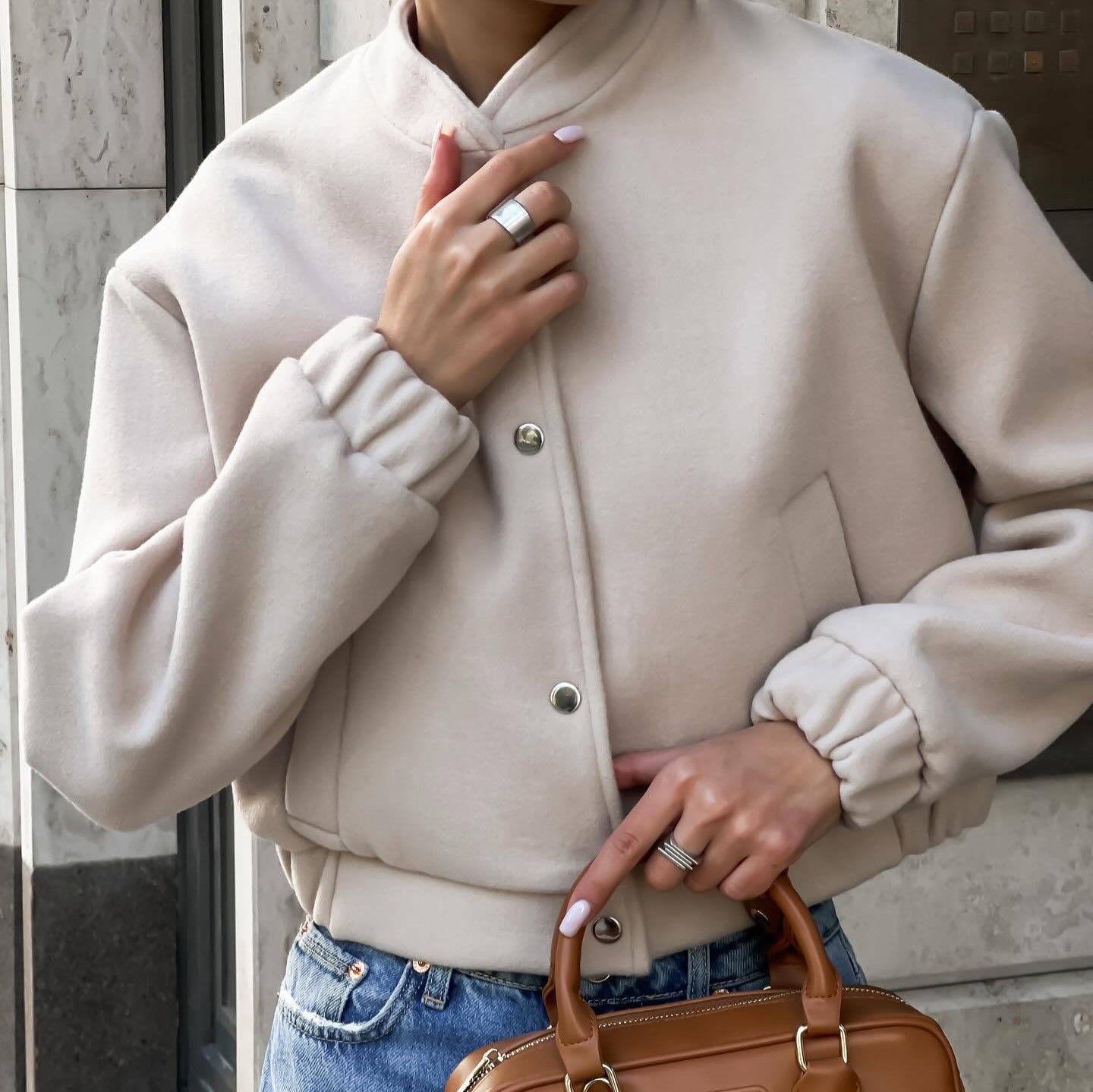 Women's casual bomber jacket with elasticated cuffs and fashionable cut NOVAE