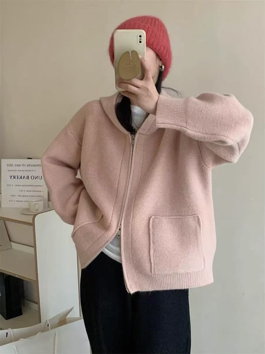 Women's Casual Oversized Cardigan with Hood and Pockets NOVAE