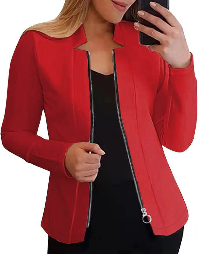 Women's elegant jacket with full-length zipper and slim fit NOVAE