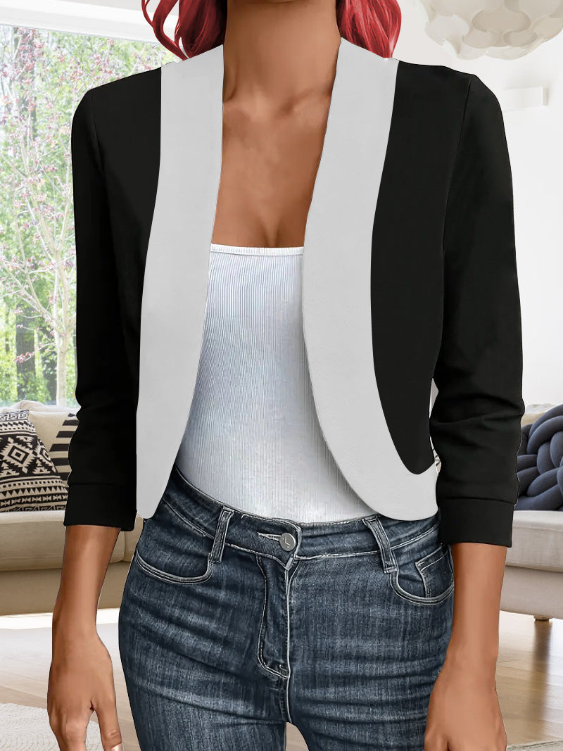 Women's Elegant Blazer Jacket with Modern Cut and Contrast Details NOVAE