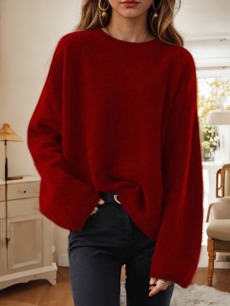 Women's Comfortable Knit Sweater with a Relaxed Fit and Wide Sleeves NOVAE