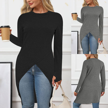 Women's asymmetrical long-sleeved shirt NOVAE