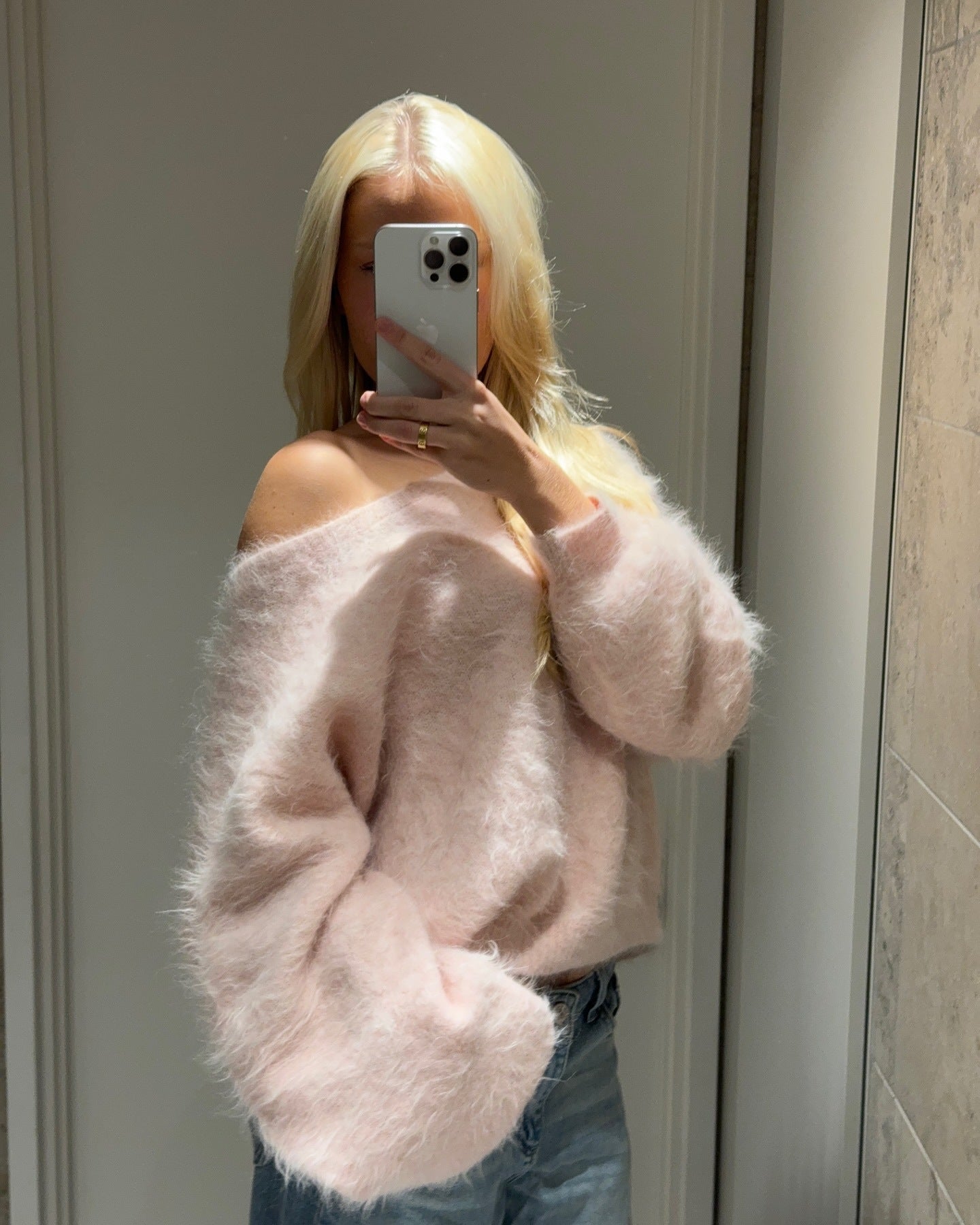 Women's Soft Mohair Blend Sweater with Oversized Sleeves NOVAE