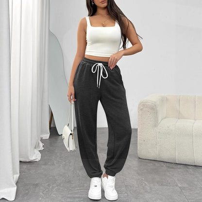 Women's Comfortable Sports Trousers with Elastic Waistband and Drawstring NOVAE
