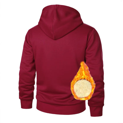 Men's fleece hooded jacket with warm lining and practical zipped pockets NOVAE