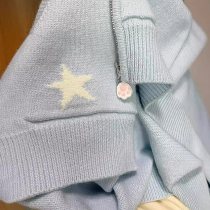 Women's hooded jacket with playful animal motifs and pompoms NOVAE