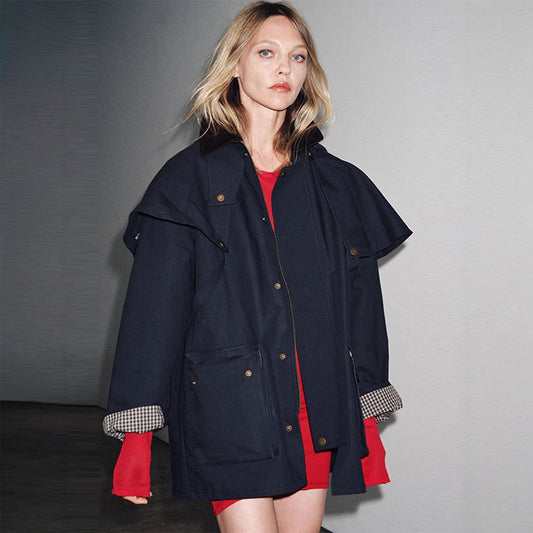 Women's water-repellent outdoor jacket with innovative hood design NOVAE