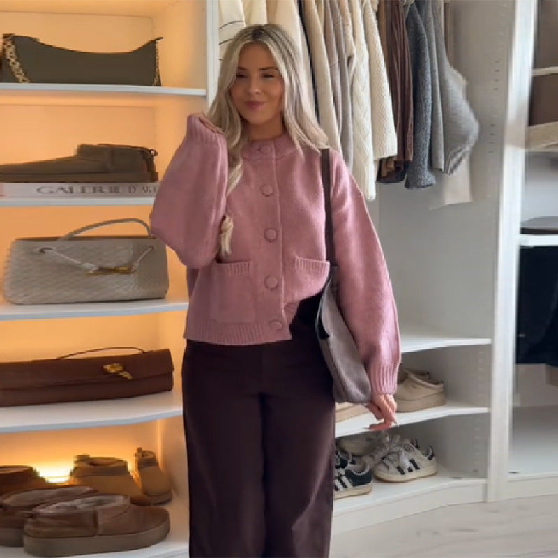 Women's oversized cardigan with button details NOVAE