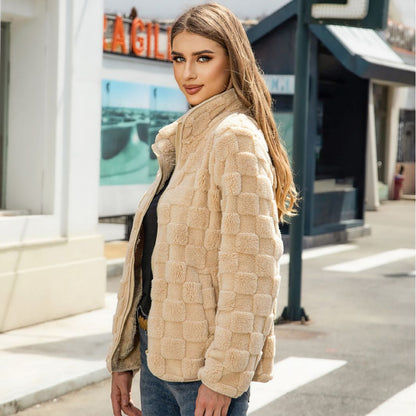 Women's Cozy Transitional Jacket with Textured Surface NOVAE