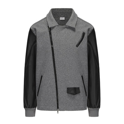 Men's fashionable transitional jacket with contrasting sleeves and practical pockets NOVAE