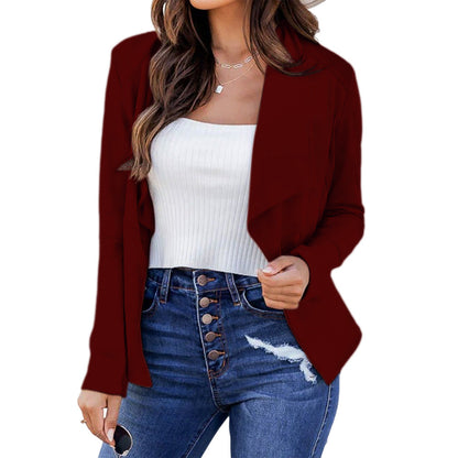 Women's casual blazer jacket with open cut and elegant details NOVAE