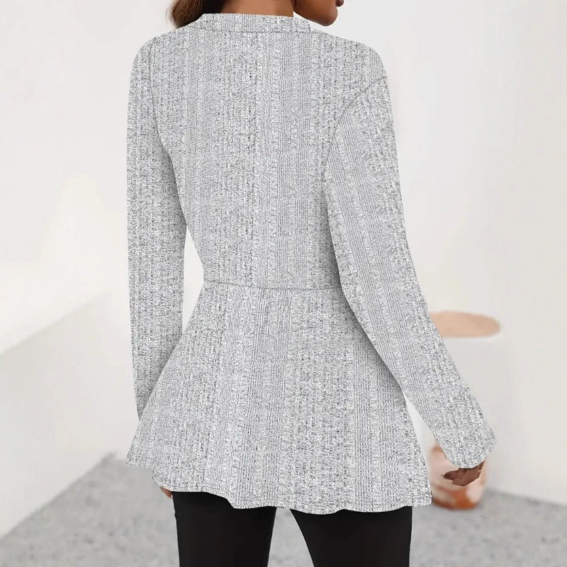 Women's modern cardigan with asymmetrical cut and elegant details NOVAE