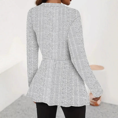 Women's modern cardigan with asymmetrical cut and elegant details NOVAE