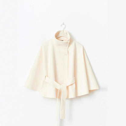 Women's Relaxed Fit Cape Jacket with Tie Belt NOVAE
