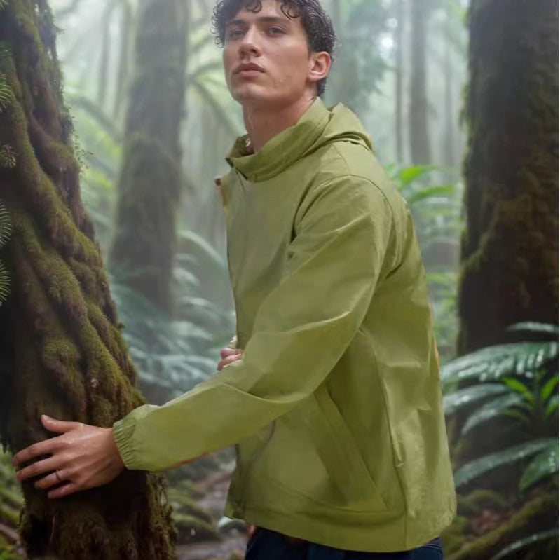 Men's weatherproof utility jacket with adjustable hood system NOVAE