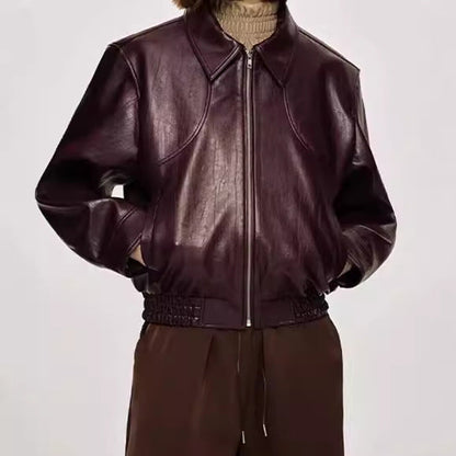 Women's faux leather jacket with striking cut NOVAE