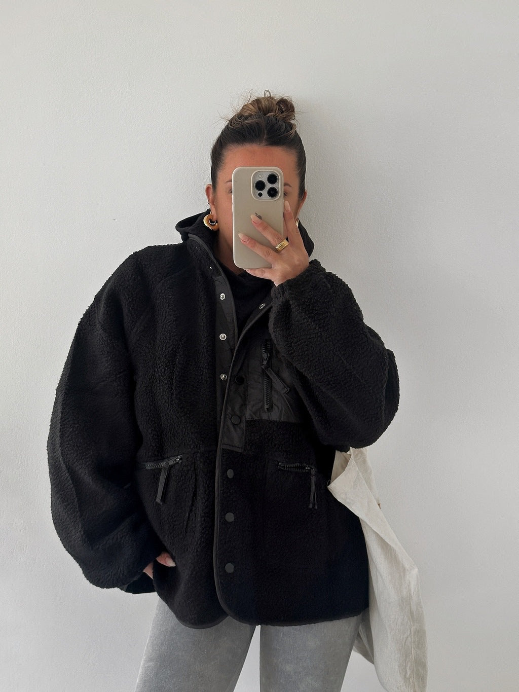 Women's oversized fleece jacket NOVAE