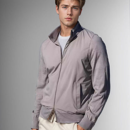 Men's fashionable lightweight jacket with stand-up collar and practical pockets NOVAE