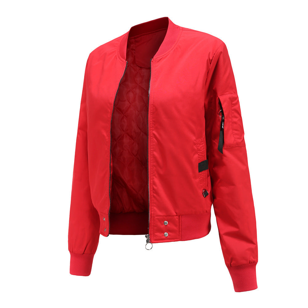 Women's fashionable bomber jacket with practical pockets and side panels NOVAE